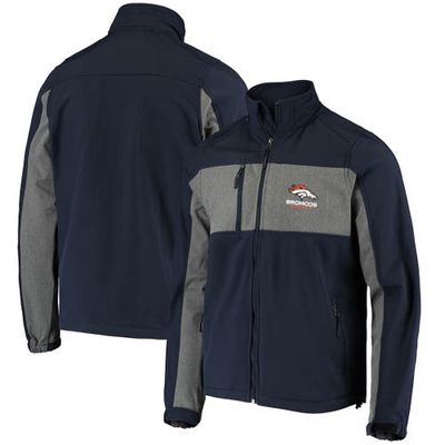 Men's Dunbrooke Navy Denver Broncos Circle Zephyr Softshell Full-Zip Jacket