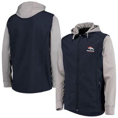 Men's Dunbrooke Navy/Gray Denver Broncos Big & Tall Alpha Full-Zip Hoodie Jacket