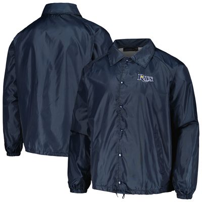 Men's Dunbrooke Navy Tampa Bay Rays Coach's Raglan Full-Snap Windbreaker Jacket