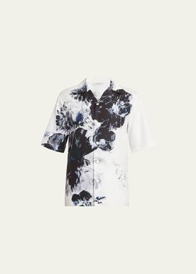 Men's Dutch-Floral Print Short-Sleeve Shirt