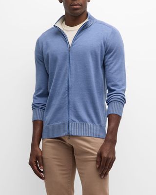 Men's Duvet Cashmere Full-Zip Sweater