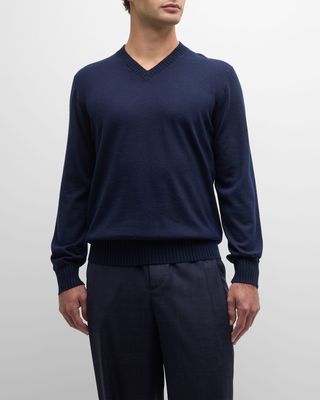 Men's Duvet Cashmere High V-Neck Sweater