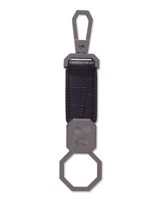 Men's Eagle Crocodile Leather Keychain