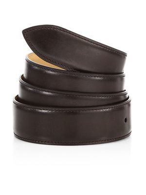 Men's Ebene Patina Leather Belt - Dark Brown - Size 48 - Dark Brown - Size 48