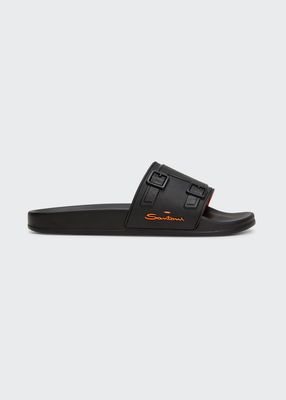 Men's Edison Rubber Double Buckle Style Slides