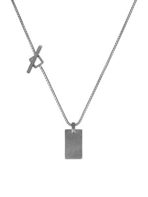 Men's Elan Plaque Pendant Necklace - Black - Black