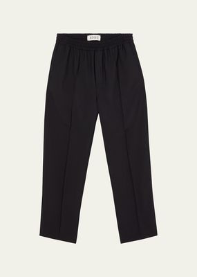 Men's Elastic-Waist Wool Trousers