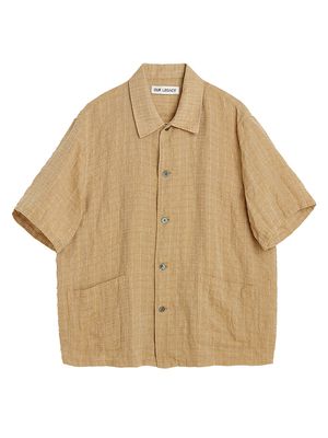 Men's Elder Boxy Crosshatch Shirt - Oat Texan - Size 46 - Oat Texan - Size 46