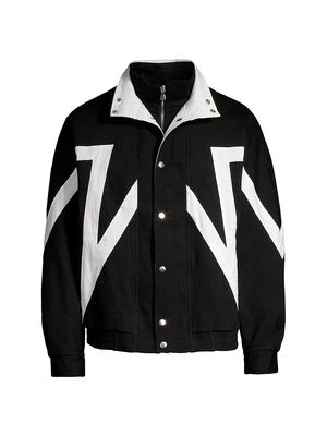 Men's Electrica Primula Black Star Denim Bomber Jacket - Black Vintage - Size XXL - Black Vintage - Size XXL