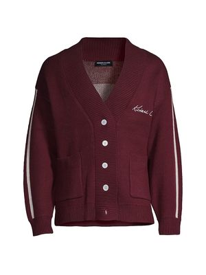 Men's Electrica Primula Lucky Number 7 Cardigan - Burgundy - Size Small - Burgundy - Size Small