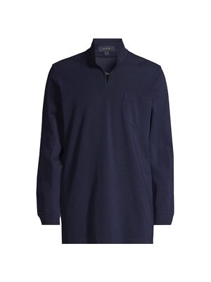 Men's Ellen Cotton Pique Shirt - Navy Blue - Size Small - Navy Blue - Size Small