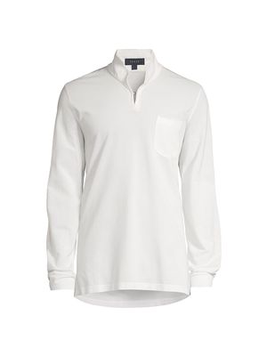 Men's Ellen Polo Cotton Pique Shirt - White - Size Small - White - Size Small