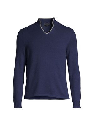 Men's Ellen Pull 2.0 Cashmere Sweater - Navy Blue - Size Small