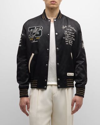 Men's Embellished Eagle Varsity Jacket