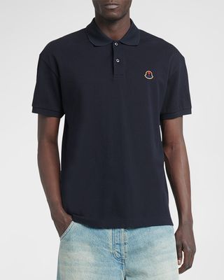 Men's Embroidered Crest Logo Polo Shirt