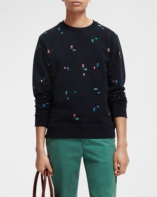 Men's Embroidered Crew Sweatshirt