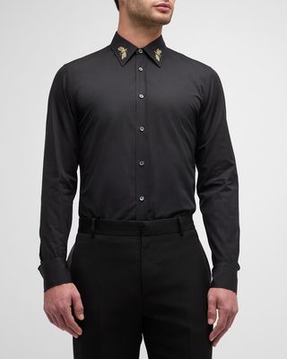 Men's Embroidered Dragonfly Sport Shirt
