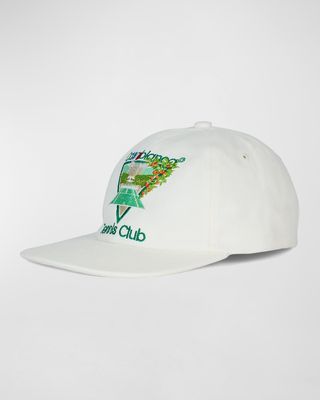 Men's Embroidered Logo Flat Brim Baseball Cap