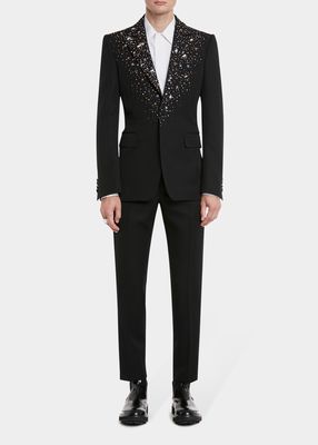 Men's Embroidered Stardust Tuxedo Jacket