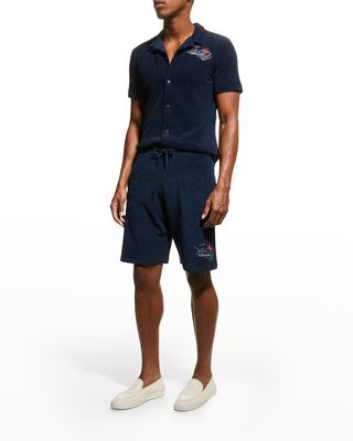 Men's Embroidered Terry Shorts