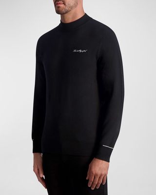 Men's Embroidered Wool-Blend Sweater