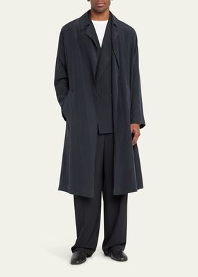 Men's Emilio Silk-Linen Overcoat
