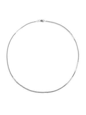 Men's Essentials 2mm Box Chain Necklace - Silver - Size 20 - Silver - Size 20