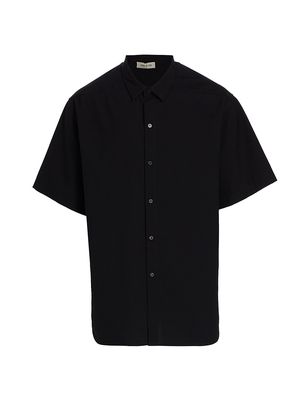 Men's Eternal Button Front Shirt - Black - Size 40