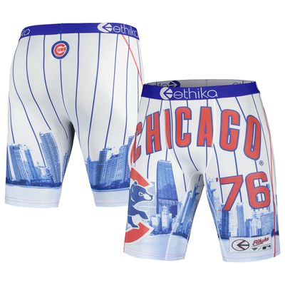 Men's Ethika White Chicago Cubs Jerseyscape Boxer Briefs