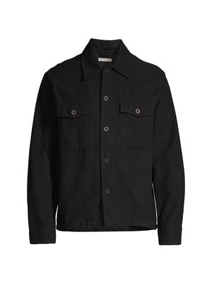 Men's Evening Coach Cotton Jacket - Black Brushed - Size 34