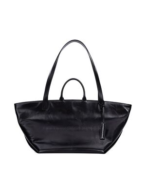 Men's Everyday Leather Tote Bag - Black - Black