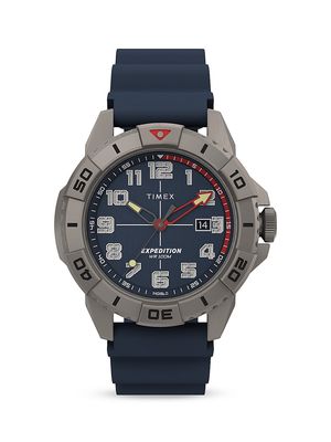 Men's Expedition Brass & Silicone Watch - Blue - Blue