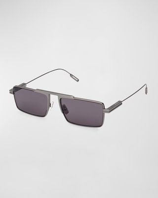 Men's EZ0233 Metal Rectangle Sunglasses