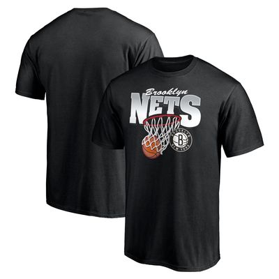 Men's Fanatics Branded Black Brooklyn Nets Balanced Floor T-Shirt