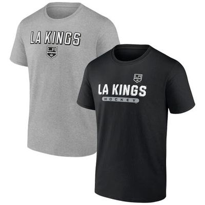 Men's Fanatics Branded Black/Heathered Gray Los Angeles Kings 2-Pack T-Shirt Set