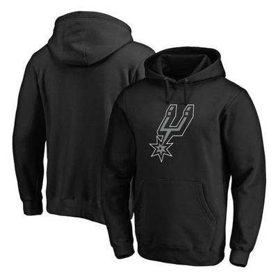 Men's Fanatics Branded Black San Antonio Spurs Icon Primary Logo Fitted Pullover Hoodie