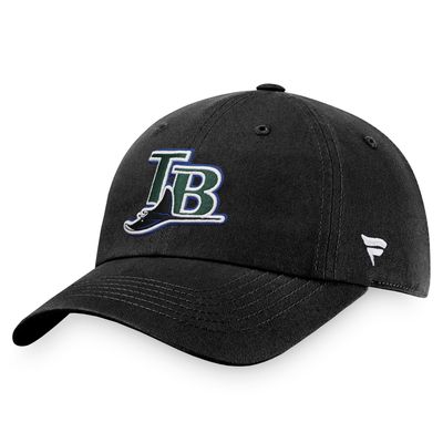 Men's Fanatics Branded Black Tampa Bay Rays Cooperstown Collection Core Adjustable Hat