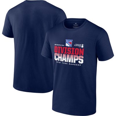 Men's Fanatics Branded Heather Navy New York Rangers 2024 Metropolitan Division Champions T-Shirt