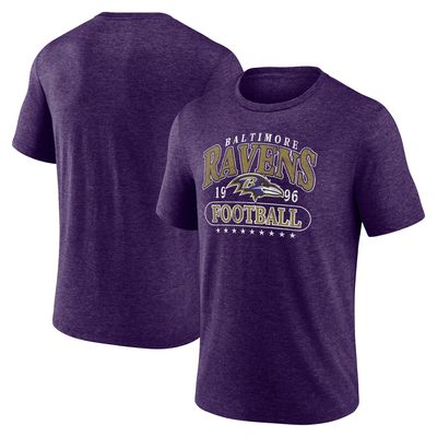 Men's Fanatics Branded Heather Purple Baltimore Ravens Official Retro Tri-Blend T-Shirt