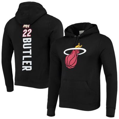 Men's Fanatics Branded Jimmy Butler Black Miami Heat Playmaker Name & Number Fitted Pullover Hoodie