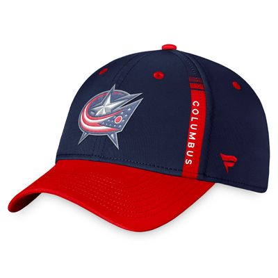 Men's Fanatics Branded Navy/Red Columbus Blue Jackets 2022 NHL Draft Authentic Pro Flex Hat