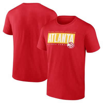 Men's Fanatics Branded Red Atlanta Hawks Blocked Out T-Shirt