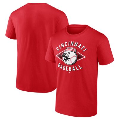 Men's Fanatics Branded Red Cincinnati Reds Classic Diamond T-Shirt