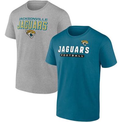 Men's Fanatics Branded Teal/Heathered Gray Jacksonville Jaguars T-Shirt Combo Pack