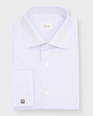 Men's Fancy Striped Dress Shirt with French Cuffs