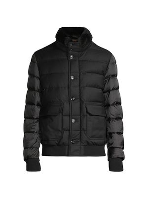 Men's Fantoni Fur-Trimmed Wool Jacket - Nero - Size 38