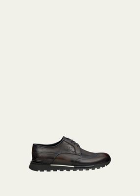 Men's Fast Track Scritto Leather Derby Sneakers