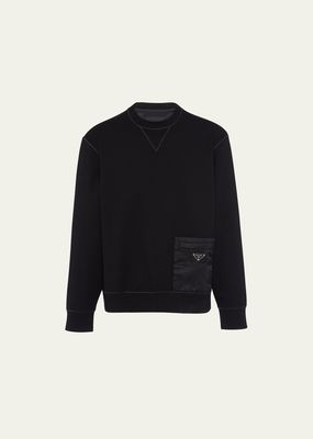 Men's Felpa Sweatshirt with Re-Nylon Pocket