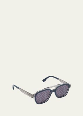 Men's Fendi Bilayer FF Acetate Square Sunglasses