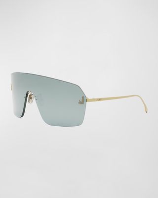 Men's Fendi First Metal Shield Sunglasses